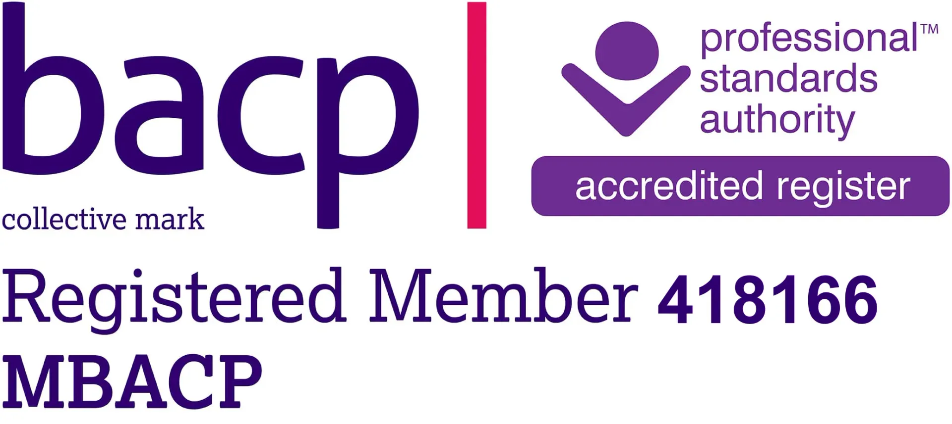 BACP Registered Member badge, member 418166